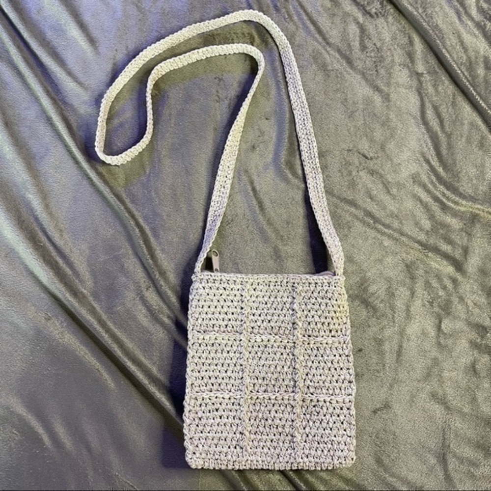 Vintage Raffia Kathy Ireland crochet boho crossbody bag
